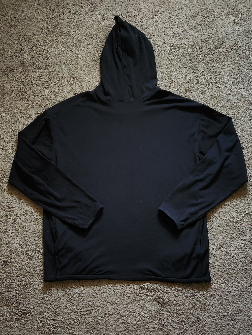 Icebreaker + Goldwin Black Hooded Sweater Top 100% Merino Wool Unisex Large